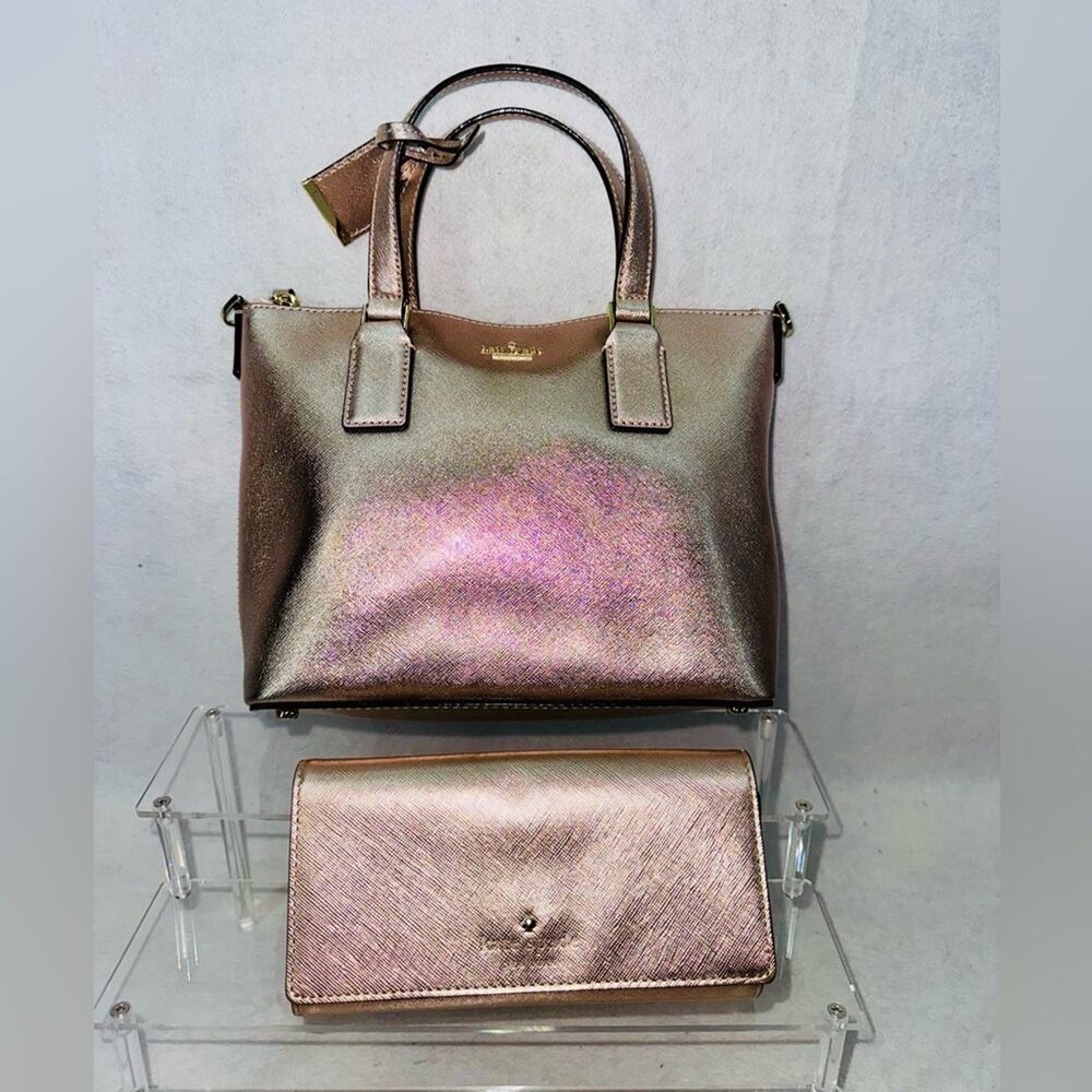 NWT Kate Spade Cameron Street Lucie Crossbody & Trifold Wallet Rose Gold